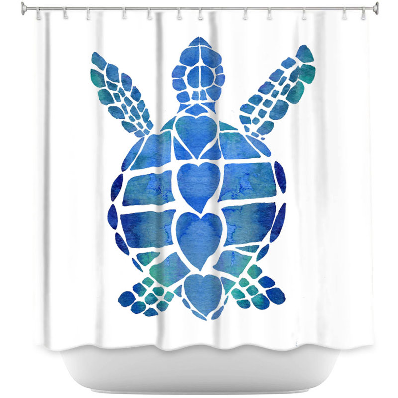Rideau de douche simple turtle love
