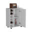 Chariot-bar Lothian avec roulettes, 2 tablettes de rangement latérales et un support pour 6 bouteilles de vin