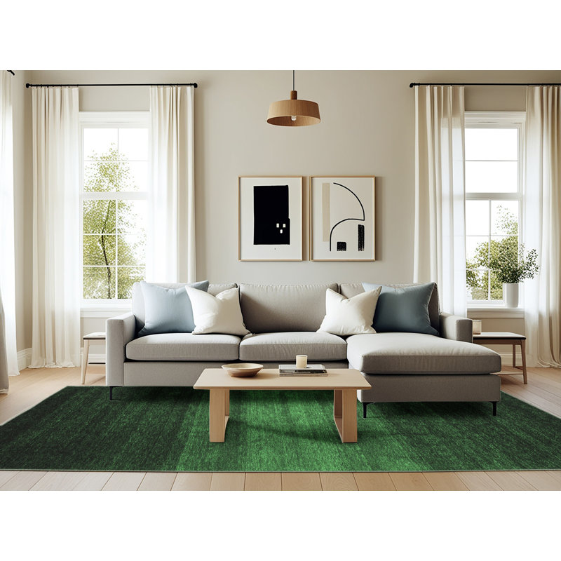 Washable Abstract Indoor Rug, Rectangle 6' x 9'