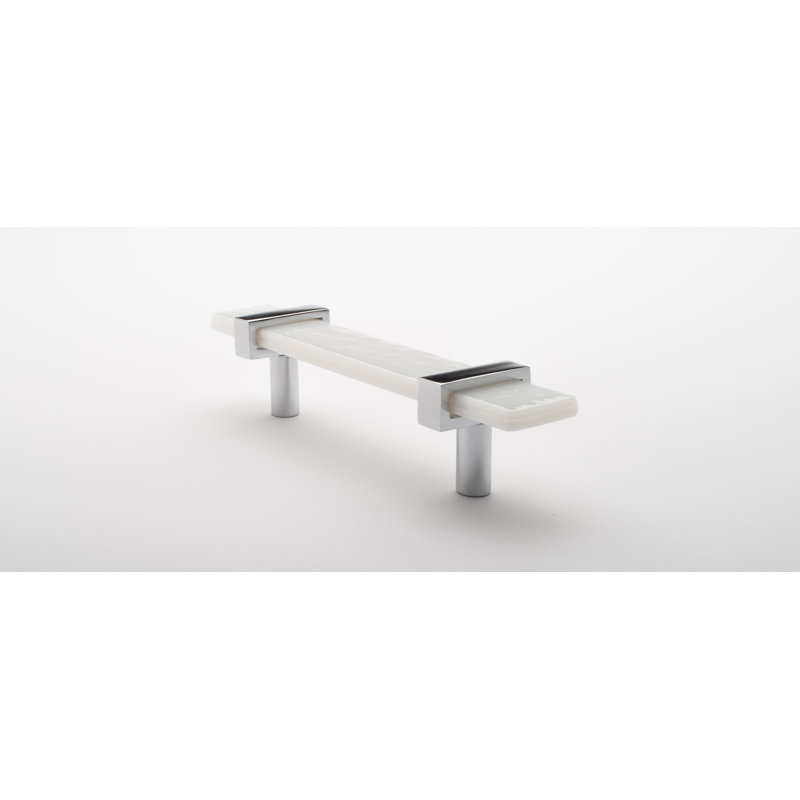 5.5 Length Bar Pull, Polished Chrome/White