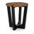 Leyi Round Side End Table, Black Angled Legs, 22 Inch Brown Mango Wood