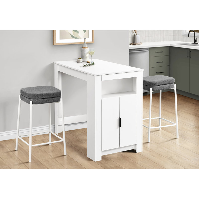Contemporary Of 2 Counter Height Backless With Grey Fabric Upholstery And White Metal Legs For Dining Areas Modern Comfortable Seats Construction