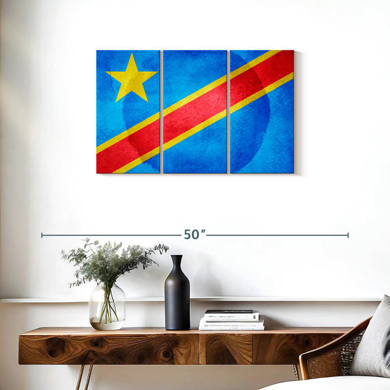 Washed Congo Flag, 20" H x 33" W