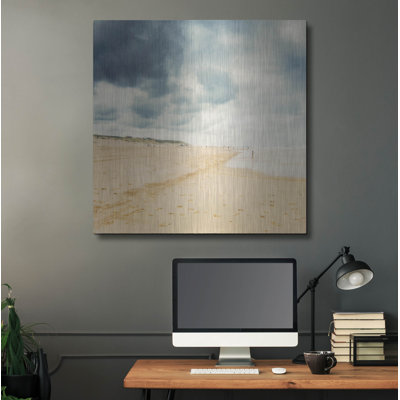  'Beach On A Cloudy Day 25' by Dirk Wustenhagen Metal Wall Art, 36" x 36"