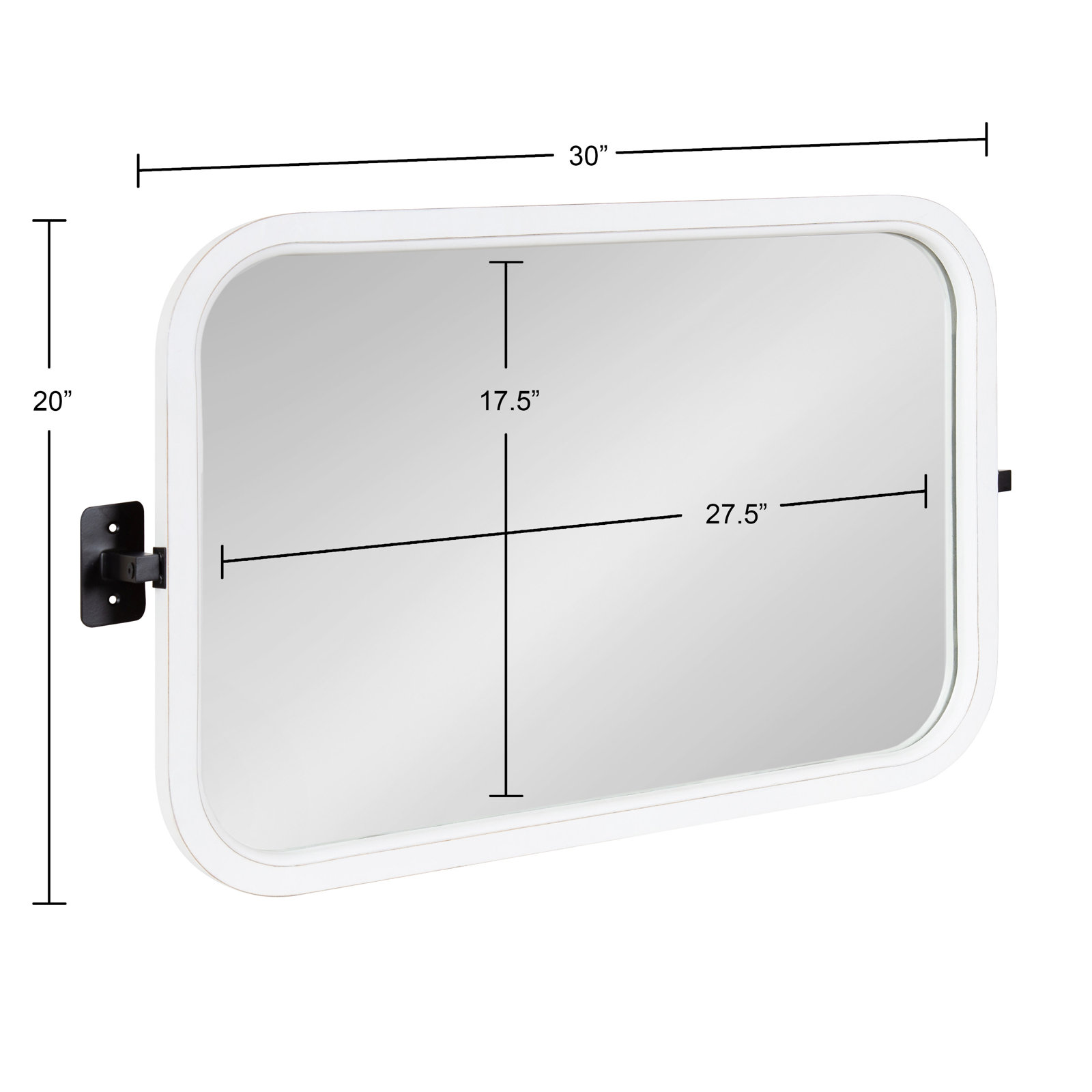 Collin Solid Wood Mirror, 20" x 30", White