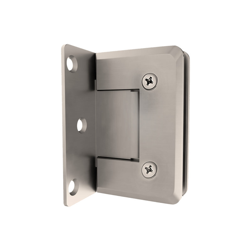 Charnière de douche standard à finition biseautée à finition biseautée, Nickel brossé