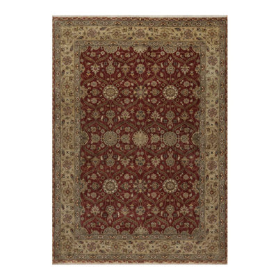 5'9"x8' Syrah Red, Hereke with All Over Design, 300 KPSI, Wool and Silk, Hand Knotted, Oriental Rug