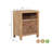 Solid Acacia Wood Tree Trunk 1-Drawer Filing Cabinet with Open Shelf