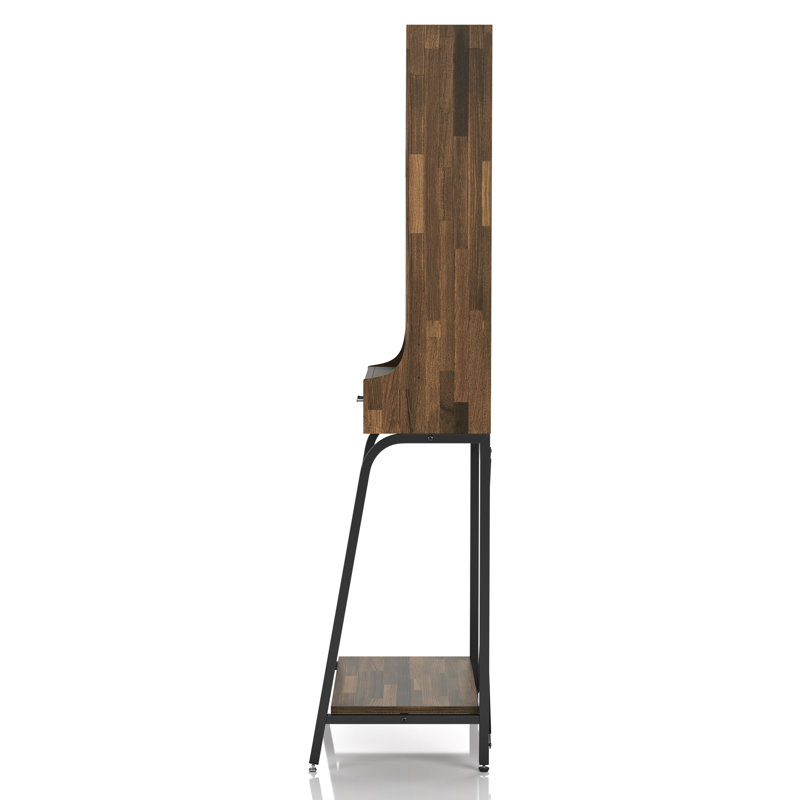 Urmis Industrial Wavy Design MDF Beverage Cabinet