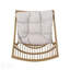 Ensemble de chaise à haut dossier en osier et table d'appoint ELAINE, design Mid-Century avec rotin durable et coussins résistants à l'eau