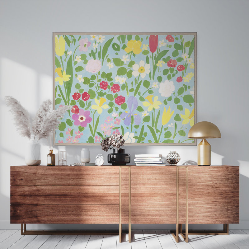 Daffodils Print by Paule Marrot, White Framed, 43" H x 54" W x 1.25" D
