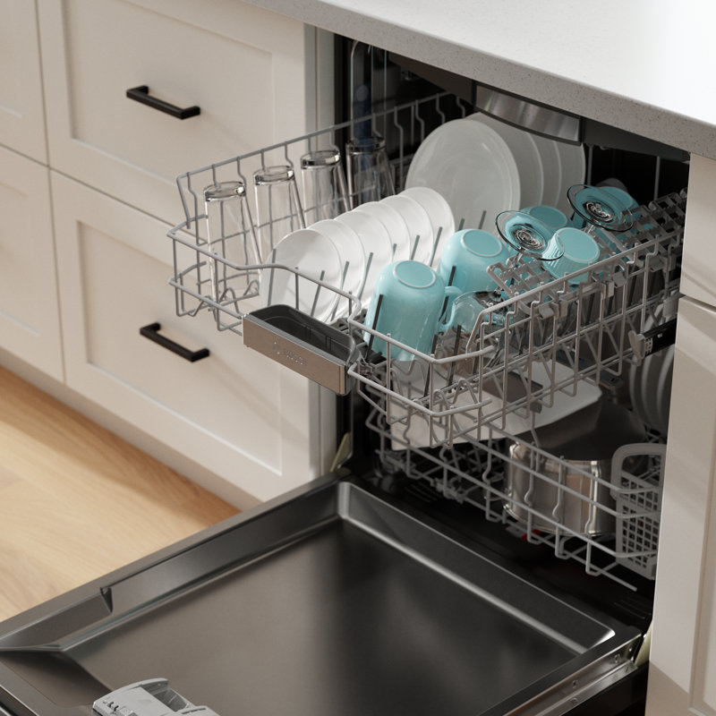 800 Series 24" Top Control Built-In Dishwasher with Stainless Steel Tub and Flexible 3Rd Rack, Black