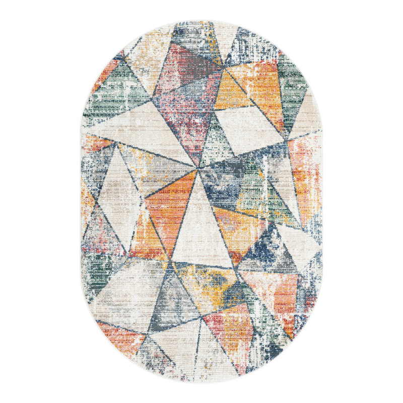 Caparro Geometric Rug, Oval 5'3" x 8'