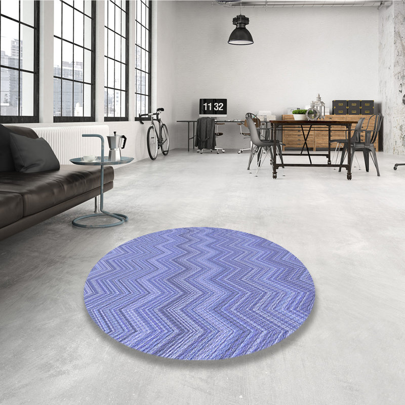 Chevron Indoor Rug, Round 6'