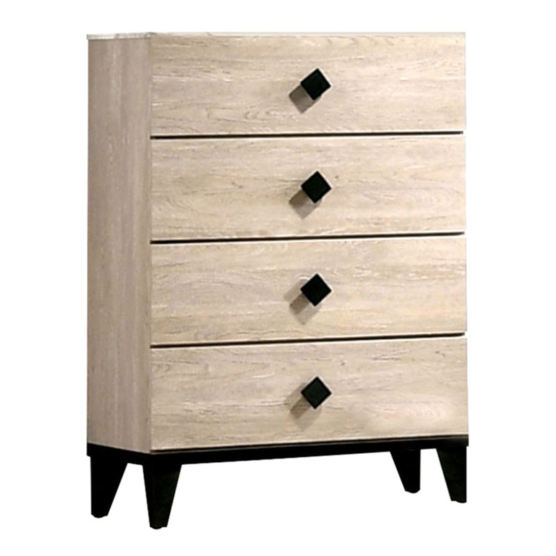 Commode 4 tiroirs Cortes, Crème, crème