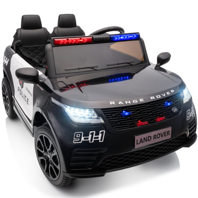 Officially Licensed Land Rover 2 Seater 24V Kids Ride-On Police Car w/ Remote, Electric Ride-On Toy for Kids Ages 4–8
