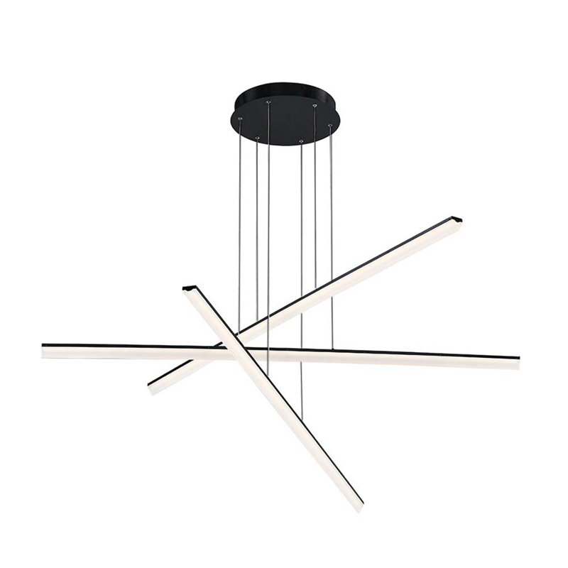 Luminaire suspendu géométrique à del uniques/à 3 lumières Frampton Cotterell, Noir