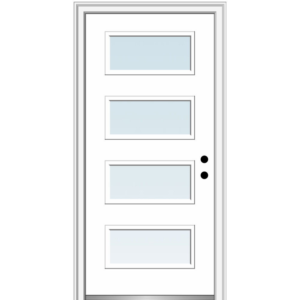 4-Lite Spotlight Painted Steel Prehung Front Entry Door MMI DOOR Door 