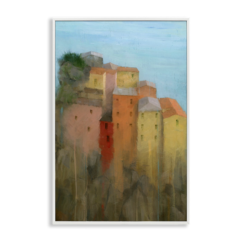 «Tall Seaside Architecture», estampe numérique par Stephen Mitchell, Estampe numérique encadrée blanc bord de mer