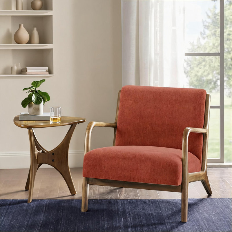 Méridienne d'appoint rembourrée Mid-Century 32,75 po, Orange