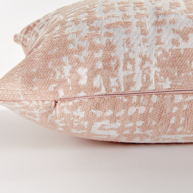 Hana Polyester Indoor/Outdoor Pillow Cover & Insert, Blush, Rectangular 12" x 22"