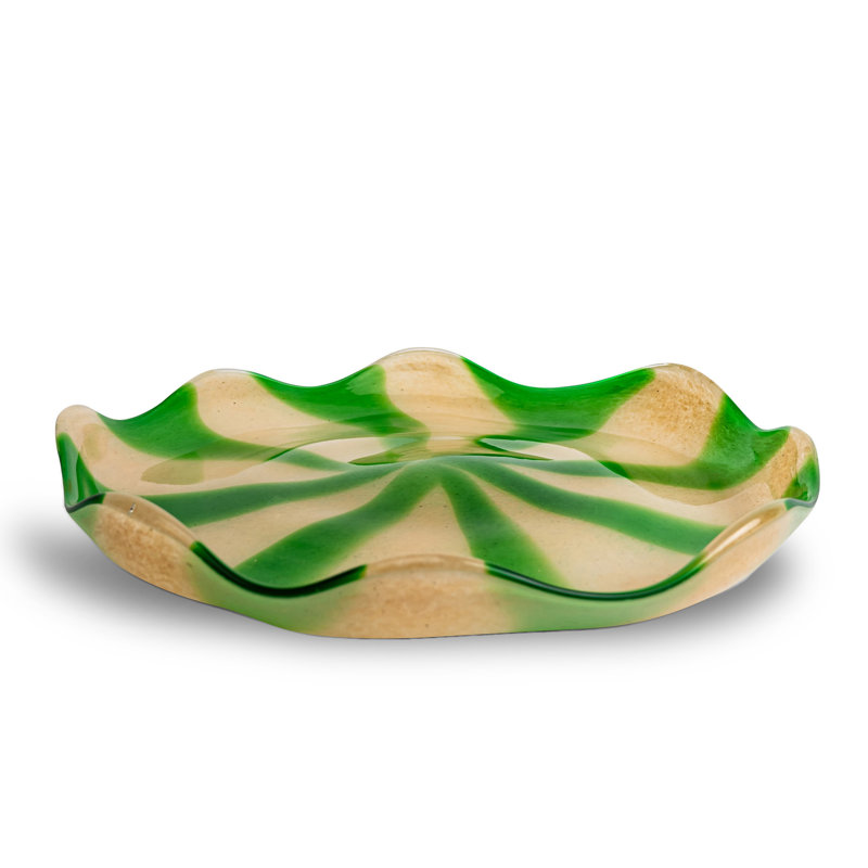 Plate Plate Curve, vert / beige