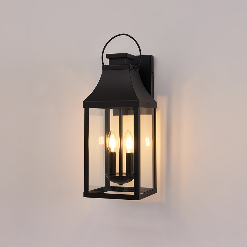 20'' Outdoor Wall Light, 1-Light Modern Black Exterior Wall Sconce Lantern, Weatherproof Porch Light Fixture For House, Garage, Patio, Entryway (Bulbs Not Included)