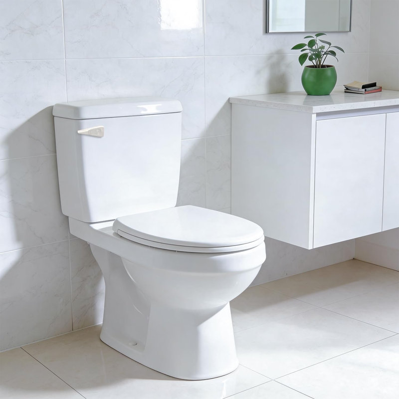 Levier droit de chasse d'eau du réservoir de toilette droit est coupé à la taille avec une poignée de chasse de 8 pouces qui s'adapte à la plupart des toilettes. Facile à installer
