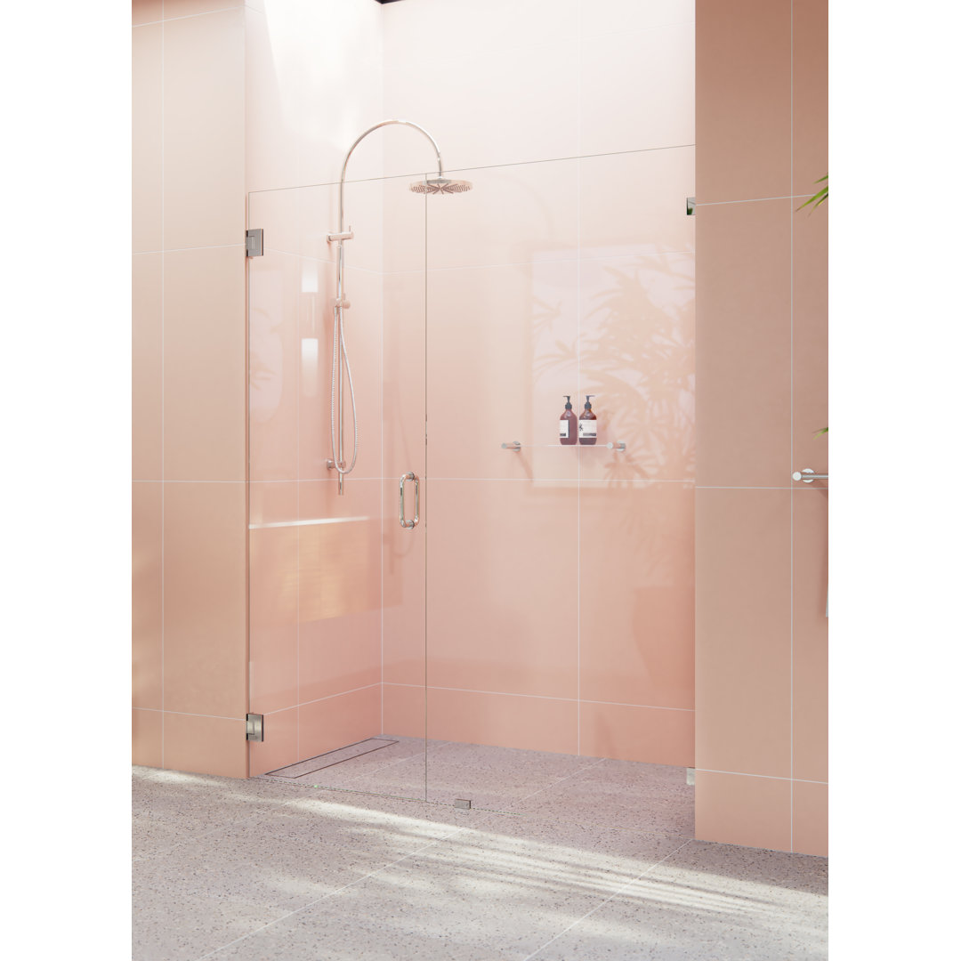 58 in. x 78 in. Fully Frameless Wall Hinge Shower Door Glass Warehouse 