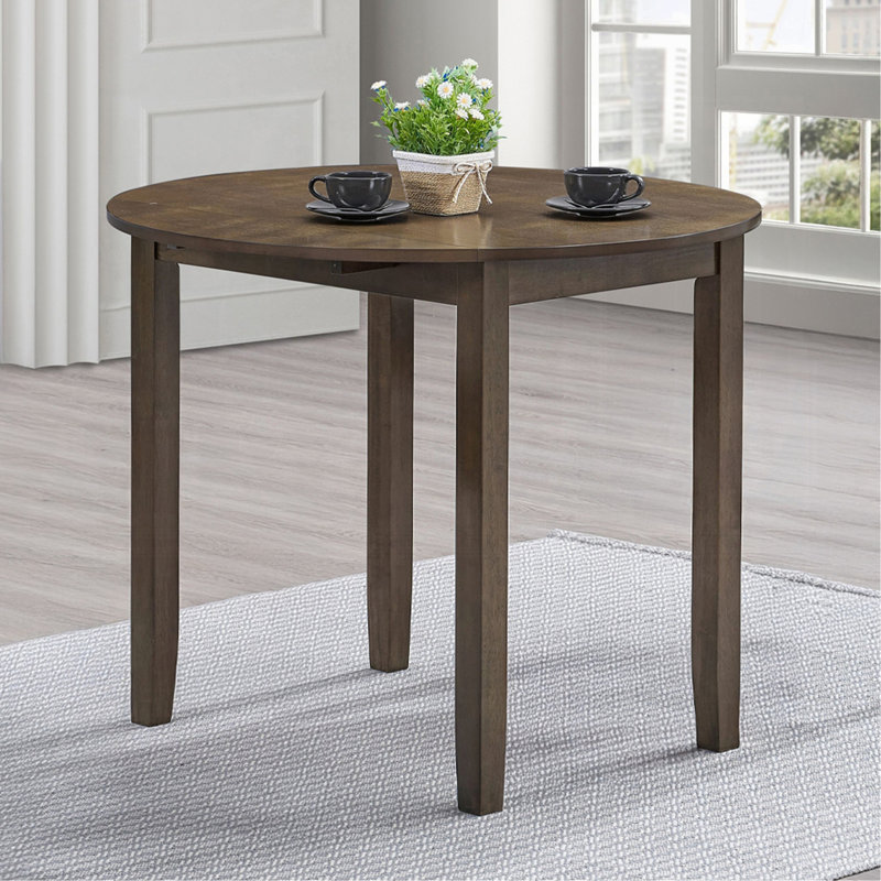 Table de salle à manger ronde et chaises d'appoint en noyer 3 pièces