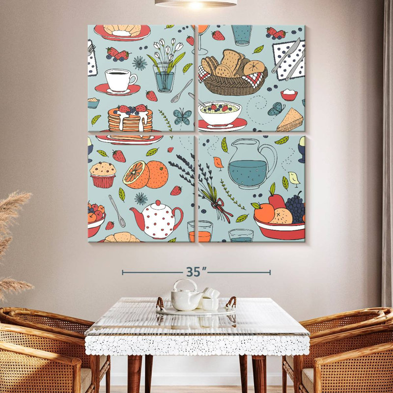 Senne Breakfast Food Pattern, 50" H x 50" W