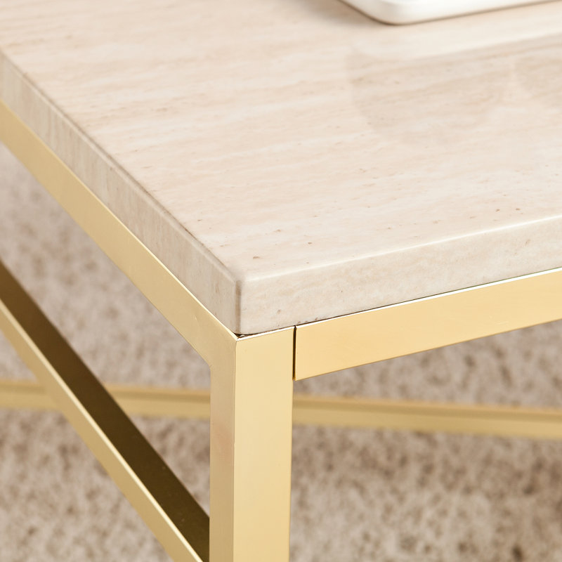 Faux Stone Cocktail Table - Travertine