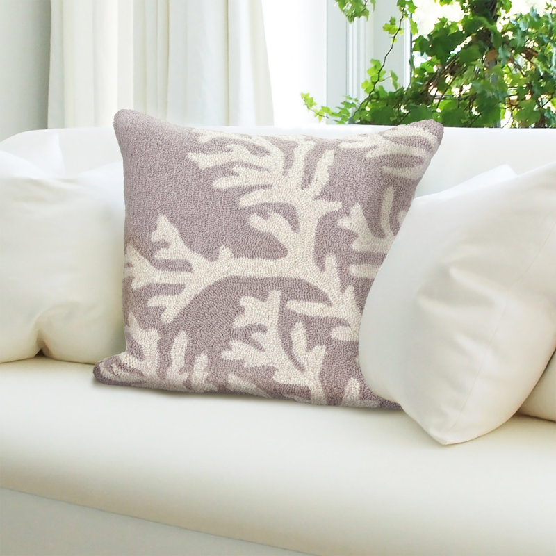  Coral Outdoor Square Pillow Cover & Insert, Silver