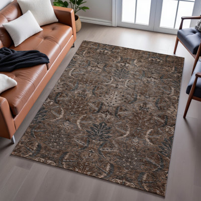 Premium Machine Washable Jamestown AMF1082 Damask Rug