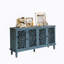 Buffet antique avec sculptures florales, pieds en bois massif, tablettes réglables, idéal comme meuble télé et buffet pour diverses pièces