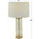 Glass Transparent Base Gold Table Lamp with Drum Shade