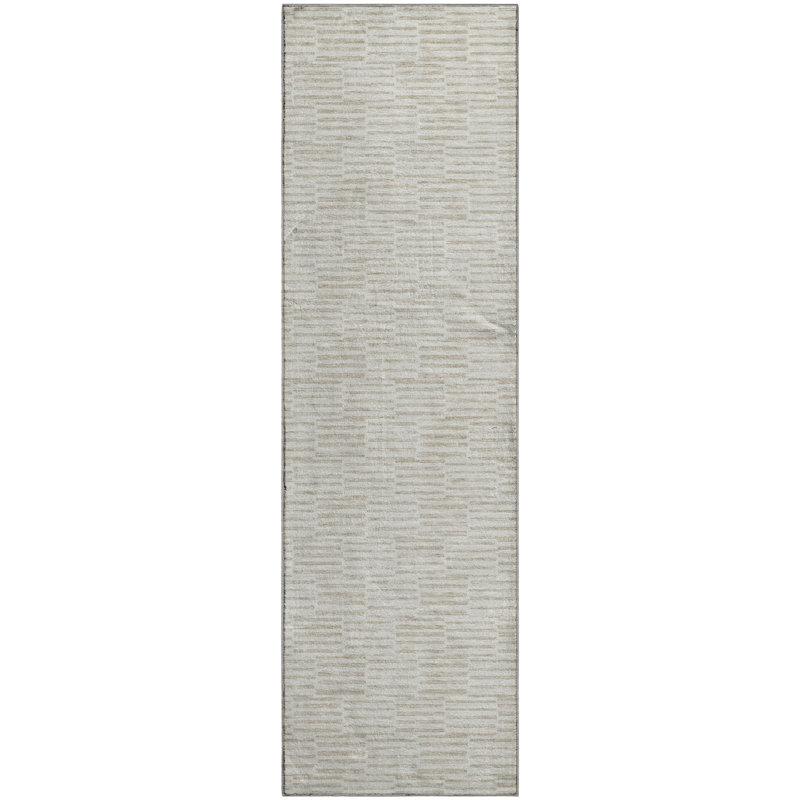 Premium Machine Washable Prisco Ivory Rug, Runner 2'3" x 7'6"