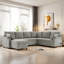 U-shaped Sectional Sofa Bed With Ample Storage Space, Two Cup Holders, Charging Ports And Hidden Storage Chaise -1850274193