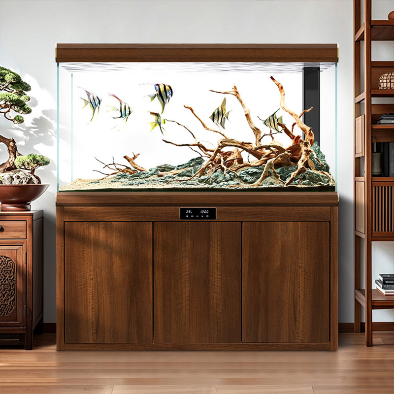 Aquarium de style nordique en verre Arowana, 26,42 gallons (H 61,02 po x l 45,67 po x P 15,75 p, Brun