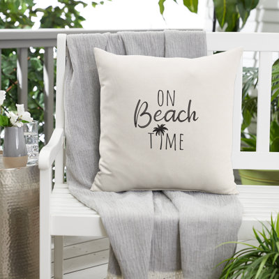  Housse de coussin d'extérieur carré On Beach Time