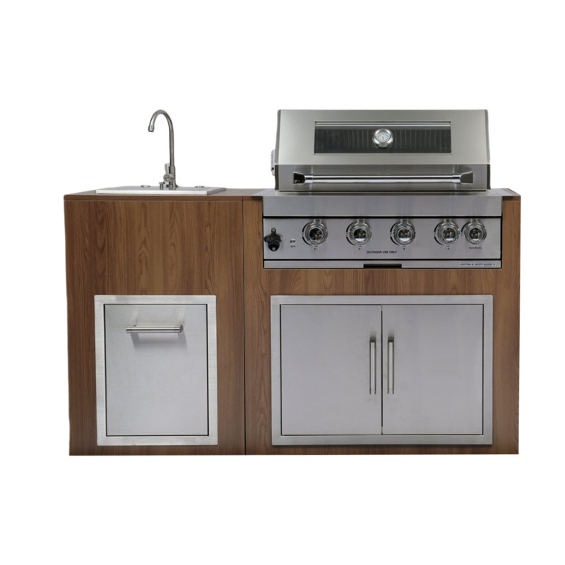Cuisine d'extérieur avec barbecue à gaz 32 po avec brûleur infrarouge, évier et rangement