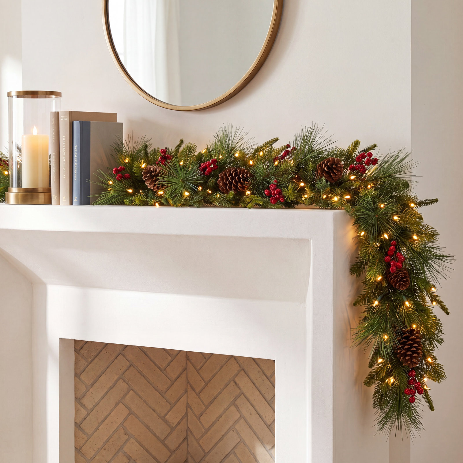 72" Pre-Lit Mixed Pine Garland