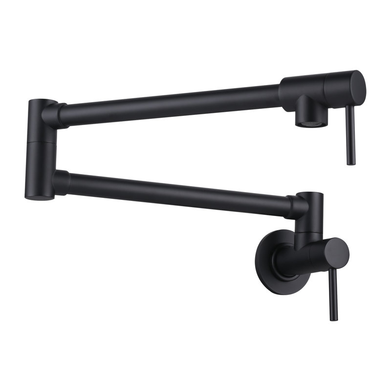 Robinet remplisseur mural avec poignée double noir mat, Noir mat