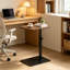 C Shaped Side Table, Small End Table with Adjustable Height and Metal Base for Living Room, Bedroom, Rustic Brown