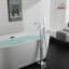 Robinet de baignoire romaine monocommande à fixation au sol avec douche à main-66345647