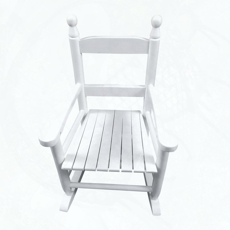 Children's Solid Hardwood White Rocking Chair, White