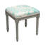 Tabouret de coiffeuse en lin gris avec pivoine grise-502684170-502684178