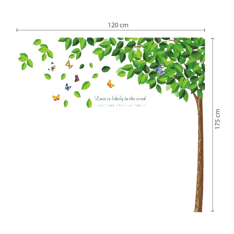Décalcomanie murale feuilles et papillons