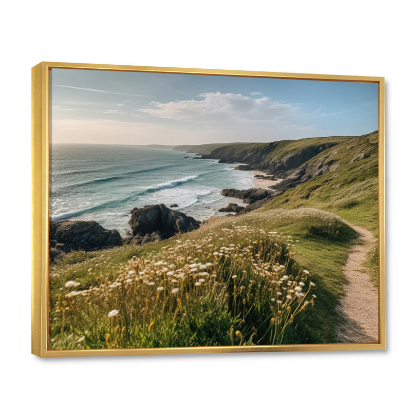 «Rocky Beachside I», reproduction sur toile, H 24 po x l 32 po x P 1 po, Cadre flottant doré