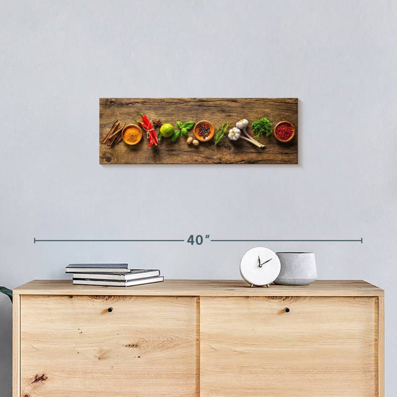 «Flavourful Spices and Herbs», reproduction sur toile tendue, H 24 po x l 8 po x P 1 po